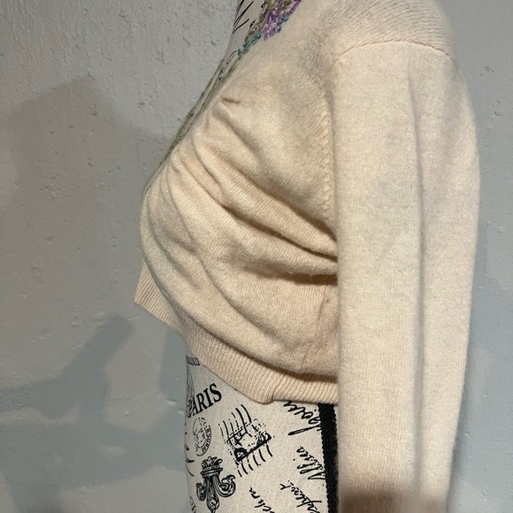 Free People Cream and Purple Cardigan Sweater - Picture 3 of 9